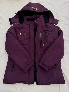 Women's Hooded Winter Jacket - Deep Purple